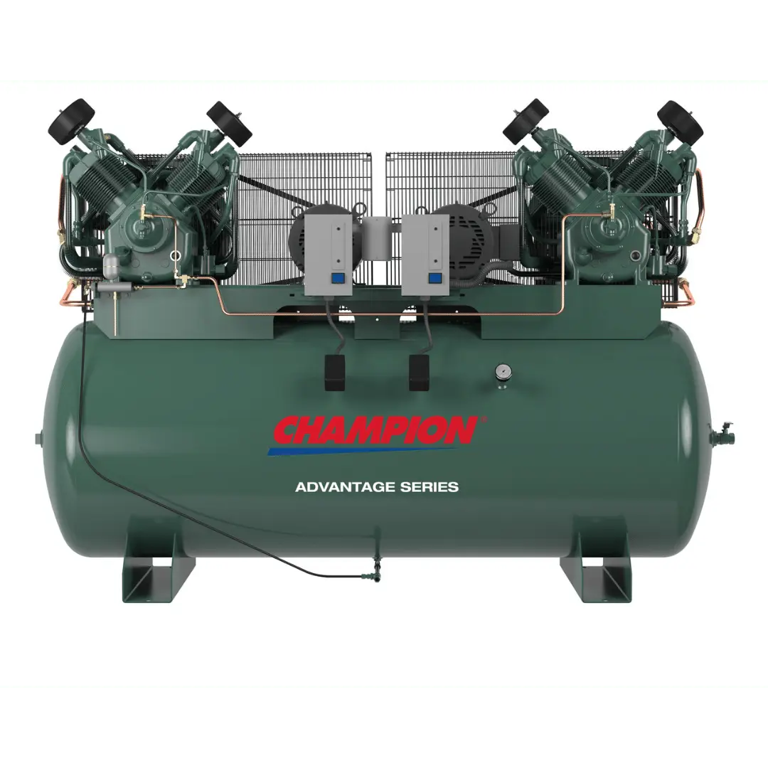 Champion HR10D-24ADV 10 HP Horizontal Tank Duplex Air Compressor Champion
