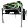 Triumph USA8000XLT 8,000 lb Service & Storage 4 Post Car Lift with a green truck lifted to maximum height - Mechanic Super Store car lift