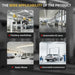 Images showing 2 post lift in factory workshop, automobile 45 store, auto shows and use in vehicle maintenance in a high end mechanic shop.