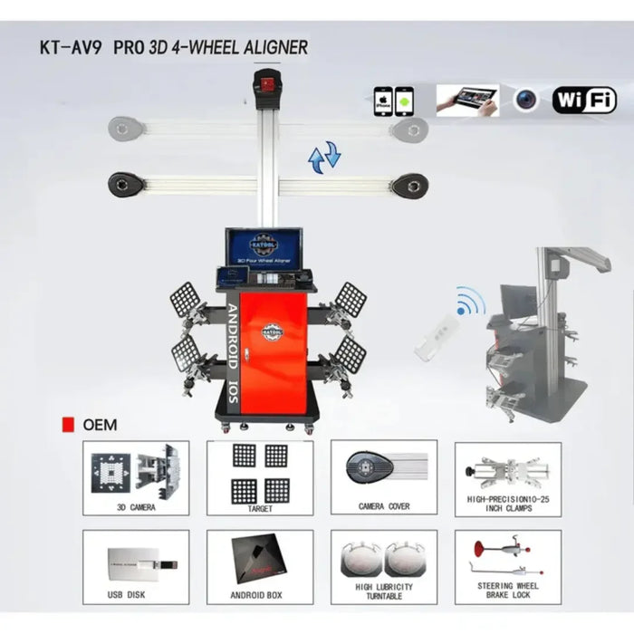 Katool KT-AV9 Wheel Alignment Machine Full-Automatic - Mechanic Super Store