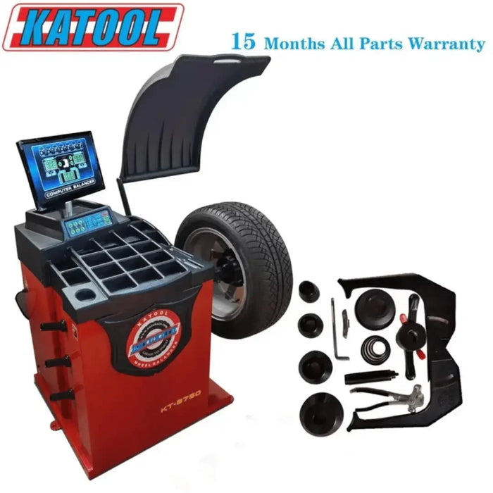 Image showing the tire changer with a 15 months all parts warranty - Tire Equipment - Katool KT-T800 & KT-B750 Tire Changer & Wheel Balancer Combo - Mechanic Super Store