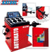 Katool Tire Changer KT-T810 & Wheel Balancer KT-B700 Combo flier showing the tire balancer with insets showcasing the features of the machine- Mechanic Super Store