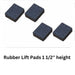 Amgo LR06 Low Rise portable car lift image of four 1.5" height rubber lift pads.