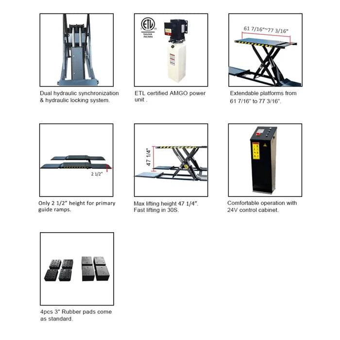 AMGO MRL09 Mid-rise Scissors Lift - Mechanic Super Store