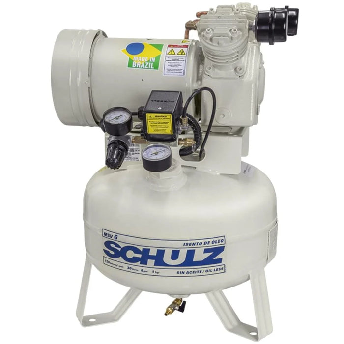 Schulz MSV 6/08 1HP 8gal horizontal single-stage electric air compressor