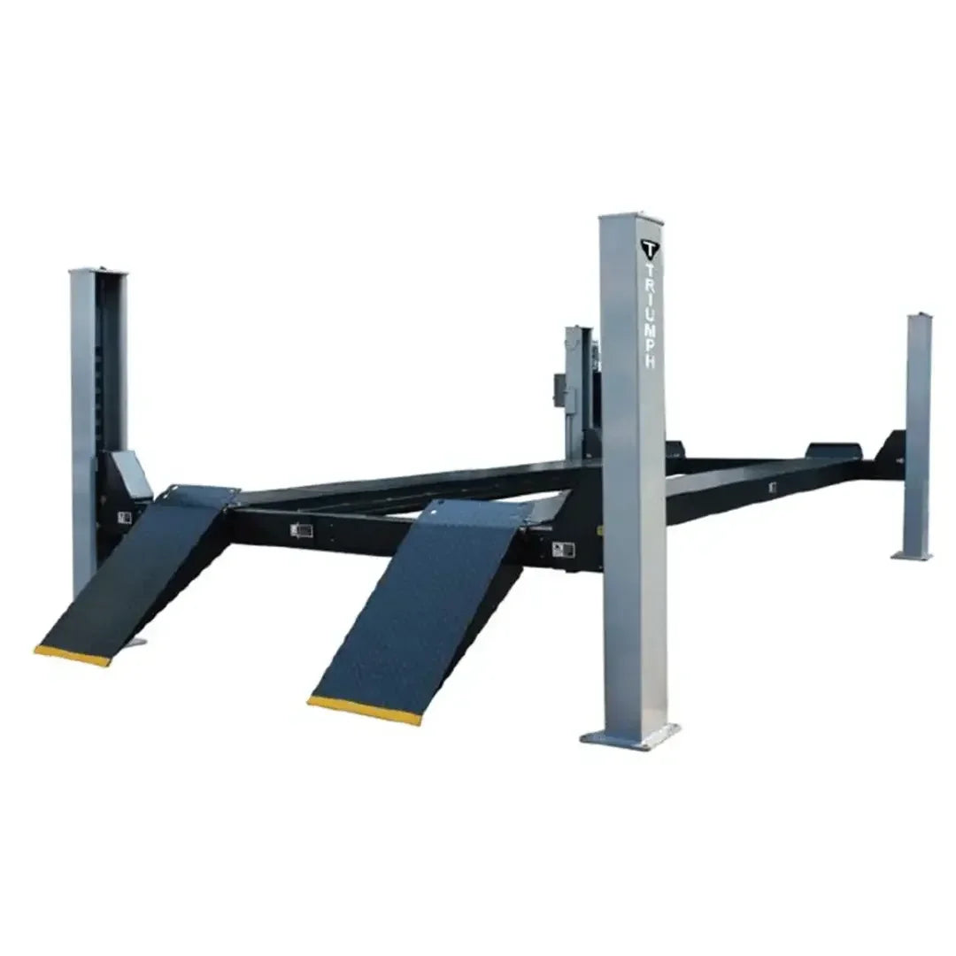 Front view of the Triumph NTR-32 32,000 lb 4 Post Car Lift - Mechanic Super Store car lift