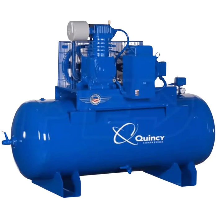 Quincy 4103DS12HCB23 10HP 120gal horizontal two-stage electric air compressor