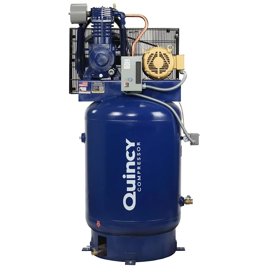 Quincy 4103DS12VCB23 10HP 120gal vertical two-stage electric air compressor