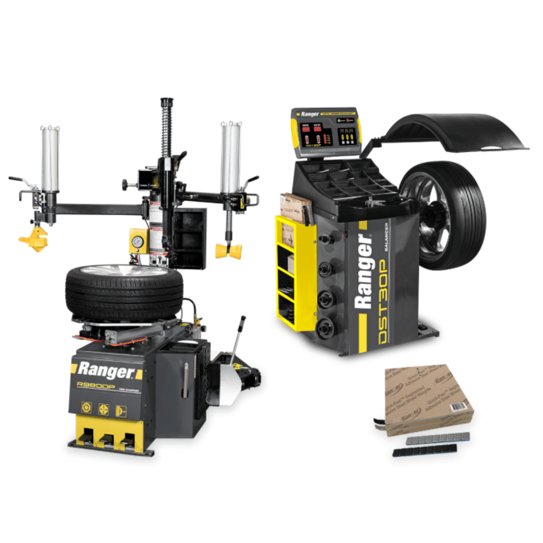 Ranger R980DP Tire Changer - DST30P Wheel Balancer - Tape Wheel Weights (Blank & Silver - 1400 pc.)
