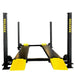 Supreme SP-85P 8,500 lb 4 Post car Lift from the front view showing the logo "supreme" on a halo white background.