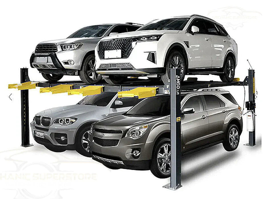 Amgo 409-DPX 9,000 lb Double Parking 4 Post Lift - Mechanic Super Store