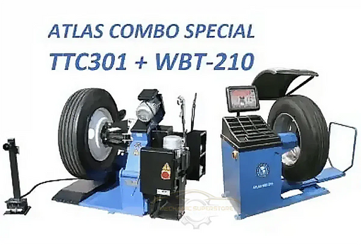 Atlas TTC301 Tire Changer + WBT-210 Wheel Balancer Combo Package - Mechanic Super Store