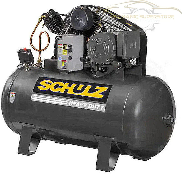 Schulz 580HV20X-1 230-V 1-Ph 5HP 80gal horizontal two-stage electric air compressor