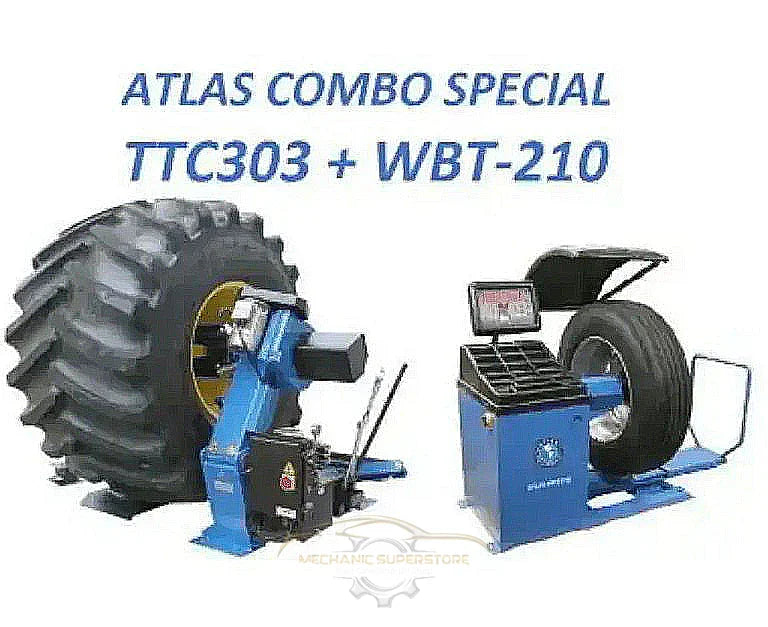 Atlas TTC303 Tire Changer + WBT-210 Balancer Combo Package - Mechanic Super Store