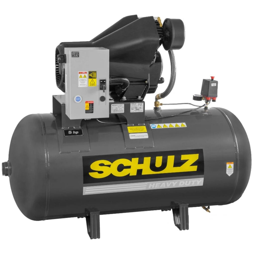 Schulz Audaz MCSZ 230V 1-Phase 5HP 80gal horizontal two-stage electric air compressor