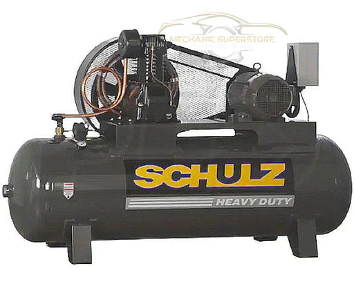 Schulz L-Series 10120HL40X-3 10HP 120gal horizontal two-stage electric air compressor