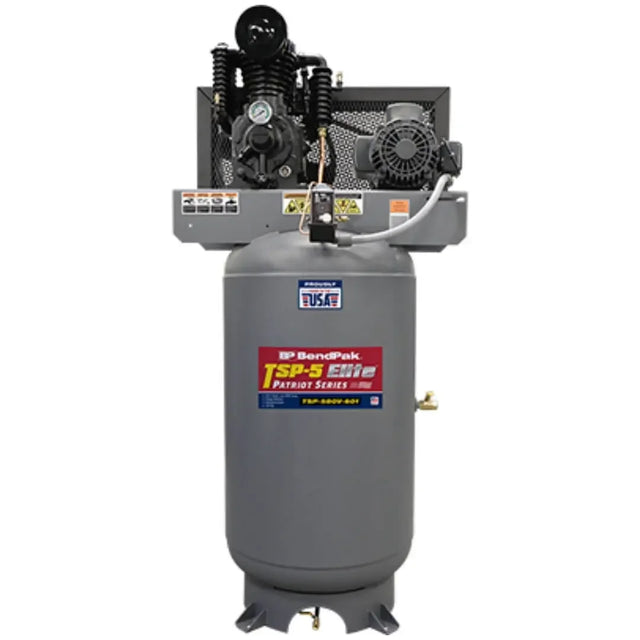 BendPak TSP-580V-601 Patriot Series Air Compressor - 5 HP - 80 Gallon Vertical Tank - Made in USA - Mechanic Super Store