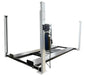 3/4 view showing the motor of the Triumph USA8000XLT 8,000 lb Service & Storage 4 Post Car Lift - Mechanic Super Store car lift 