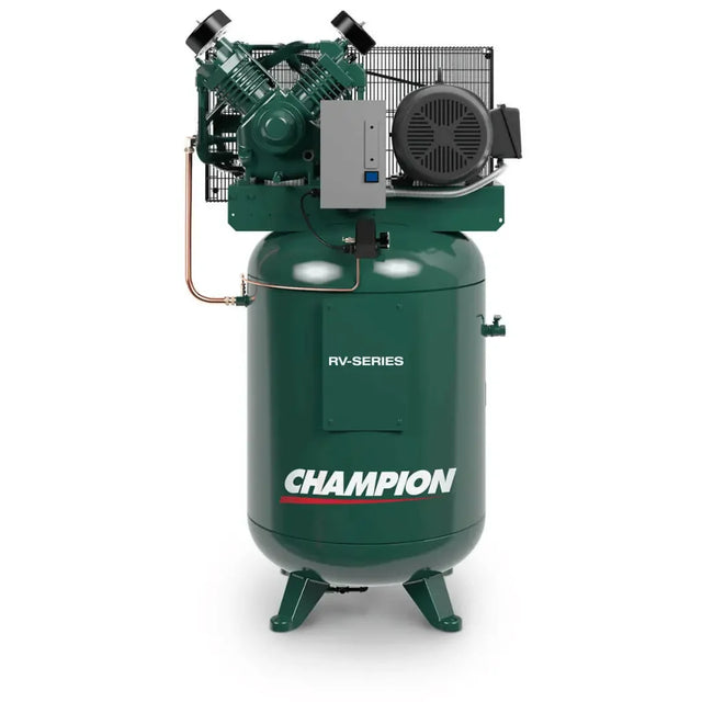 Champion VRV15F-12 15 HP 3 Ph, RPM 1800, Vertical 120 Gallon Tank Air Compressor - Mechanic Super Store