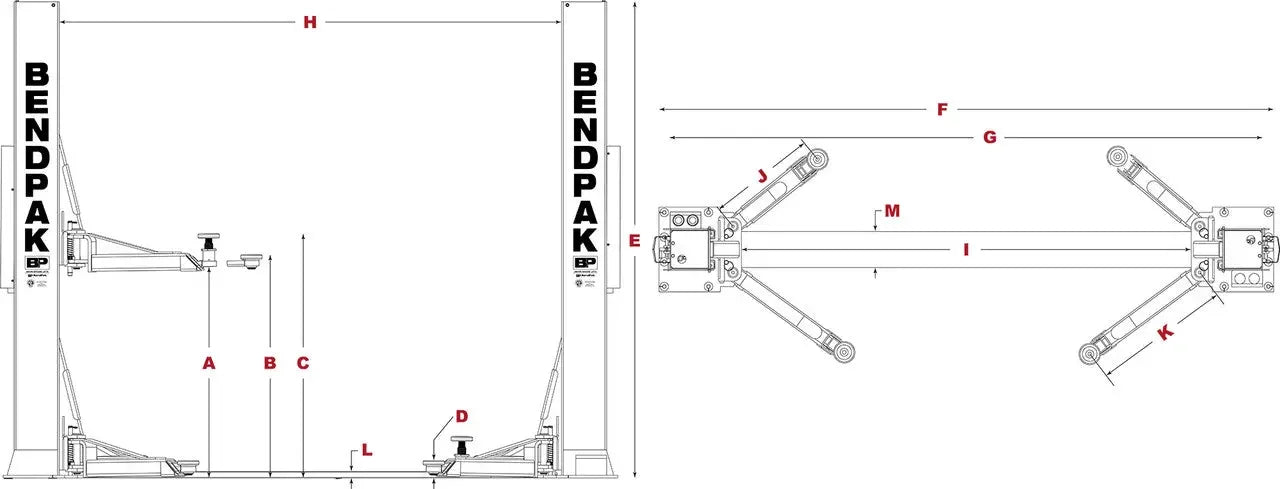 12APF 12K Capacity / Floorplate / Direct-Drive / Triple-Telescoping Arms - Mechanic Super Store