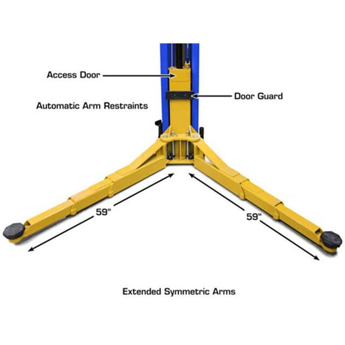 Atlas PV12PX Heavy Duty 2-Post Lift w/ 3-Stage Arms 12,000 lb. Capacity