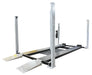 Triumph USA8000XLT 8,000 lb Service & Storage 4 Post Car Lift front 3/4 view in lower position with on-ramps extended - Mechanic Super Store